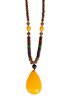Vintage Wood Beaded Long Necklace