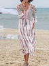 Loosen V Neck Boho Dress
