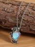 Vintage Alloy Moonstone Necklace