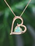 Alloy Heart Opal Necklace
