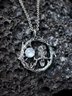 Vintage Alloy Moonstone Owl Necklace