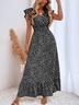 Casual Polka Dots V Neck Dress
