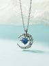 Vintage Alloy Moon Moonstone Necklace