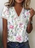 V Neck Regular Fit Floral Shirt & Blouses