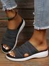 Wedge Heel Fabric Sandals