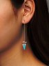 Ethnic Vintage Geometric Long Turquoise Earrings