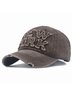 Men's Colorblock Washed Distressed Three-Dimensional Embroidered Baseball Cap