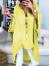 Boho Plain V Neck Cotton Shirt & Blouses