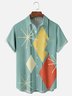 Short Sleeve Vintage Shirt Collar Geometric Shirt ＆ Blouse
