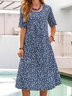 Loosen Printed Polyester Fibre Vacation Floral Dress