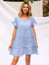 Vintage Round Neck Loosen Casual Dress