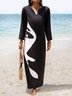 Cotton Blends Regular Fit Casual Round Neck Casual Dress